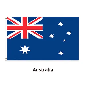 Standard 90x150cm Australian flag in durable polyester with two metal grommets for hanging