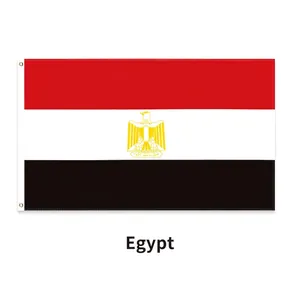 Egypt national flag 90x150cm made of polyester fabric with brass grommets for hanging