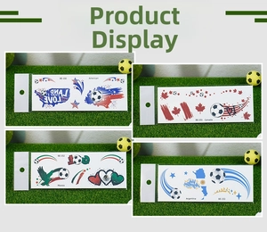 Soccer temporary tattoo set with flags of USA Canada Mexico and Argentina for fans