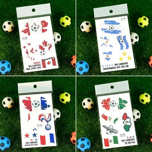 World Cup country flag temporary tattoos for soccer fans including Canada and Argentina