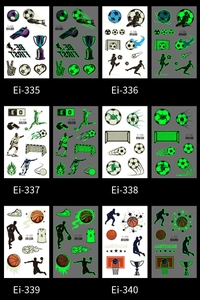Tatouages temporaires de sport fluorescents avec motifs football et basketball