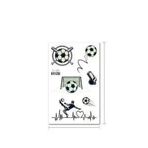 Tatouages football lumineux 75x120mm avec motifs sportifs pour fans et événements