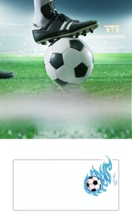 Detailed chart showing 120x75mm waterproof football tattoo stickers with eco-friendly ink