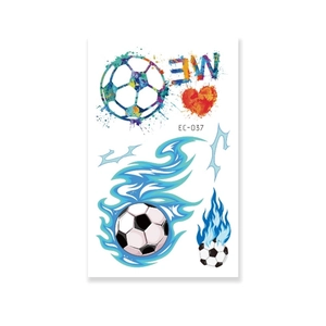 Waterproof world cup soccer temporary tattoo stickers with watercolor football designs