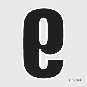 Waterproof temporary tattoo sticker with black letter e design and CE-109 model code