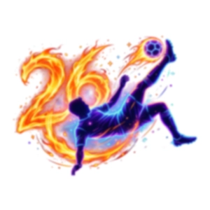 2026 World Cup soccer player silhouette wall sticker with flaming number 26 design