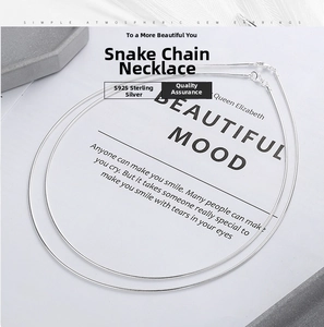 Detailed comparison of thick and thin S925 sterling silver snake chain necklaces