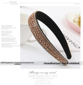 Detailed close-up of champagne zircon rhinestones and gold metal zipper edge on a headband