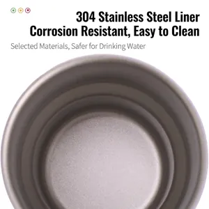 Close-up of 3oz double-wall 304 stainless steel tumbler interior and metal liner