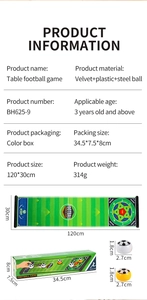 Jeu de football de table avec tapis en velours et dimensions 120x30cm pour enfant