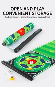 Tapis de jeu de table football portable avec rangement enroulable et mini ballons