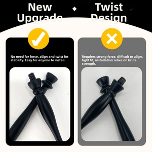 Comparison showing the new screw-in furniture handle versus the old difficult-to-align version