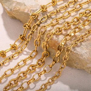 Stainless Steel Bracelet 18K Gold Plated Waterproof Hypoallergenic Basic Chain Elegant Fashion Jewelry For Women
