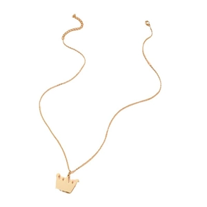 Fashionable crown pendant necklace in rose gold finish with delicate cable chain