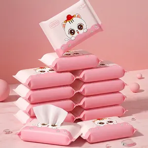 Baby Wet Wipes Portable RO Pure Water Hand And Mouth Cleaning Disposable Non-Woven Soft Care Cartoon Travel Friendly