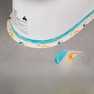 Self-adhesive waterproof sealing tape with summer beach pattern for bathroom and kitchen use