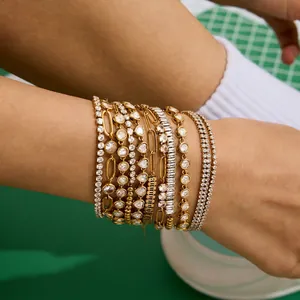 Stainless Steel Tennis Bracelet Cubic Zirconia Stackable Chain Fashion Jewelry Women Waterproof Hypoallergenic Light Luxury