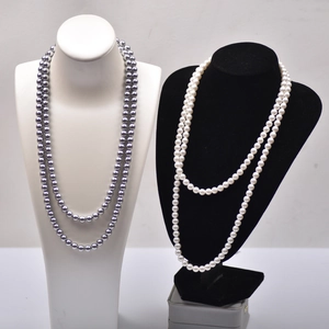 French Hepburn Style Long Multi Layer Imitation Shell Artificial Pearl Necklace For Women Elegant Vintage Beaded Chain Jewelry Accessories