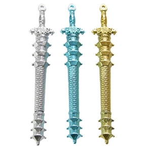 Creative ancient sword shaped neutral pens in silver, blue and gold metallic finish