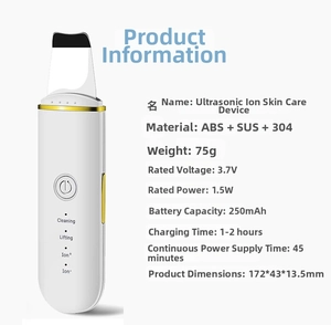 Technische Daten des Ultraschall Ionen Beauty Geräts mit ABS und SUS304 Stahl