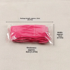 Pink thermal slouch socks in clear bag packaging with product dimensions displayed
