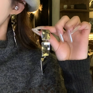 Boucles d'Oreilles Pendantes en Métal Géométrique Irrégulier Pour Femmes Vintage Minimaliste Or Argent Électroplaqué Fer Bijoux