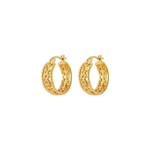 Elegante goldene Creolen mit aufwendigem Hohlmuster im Vintage-Design für Damen