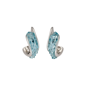 Elegante Ohrstecker aus Silber mit hellblauen facettierten Kristallen für Damen und Mädchen