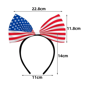American flag large bow headband for Independence Day party costume decorations