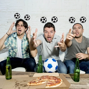 Soccer ball headbands for sports fans with dynamic spring action for match celebrations