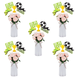 Soccer theme party decoration set with trophies and goals for bouquets and cakes