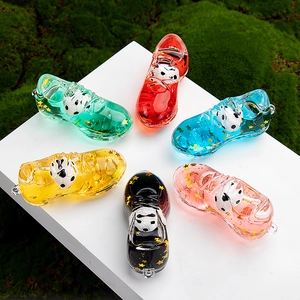 Colorful soccer shoe liquid keychains with mini football and star sequins inside