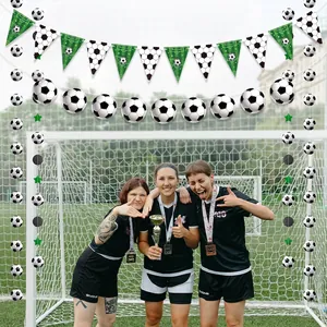 2026 World Cup soccer party decoration set with goal banner and themed football garlands