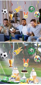 Kit de spirales décoratives de football avec trophées pour décorations de fête sportive