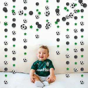 Guirlande de fête football avec étoiles et ballons pour décoration de fête Coupe du Monde