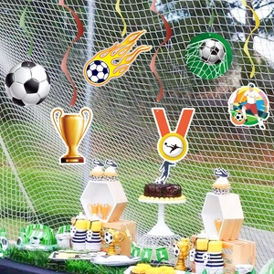 Décorations de fête de football avec spirales et suspensions pour thèmes sportifs