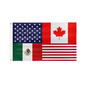 Joint US Canada Mexico World Cup 2026 flag with metal grommets in durable polyester