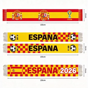 Spain Fan Scarf Soccer Football Match Day Support Gear Polyester Knitted With Tassels Red Yellow National Theme Accessory