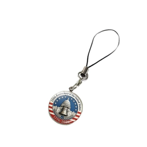 Metal keychain for USA 250th anniversary with US Capitol and Liberty Bell logo