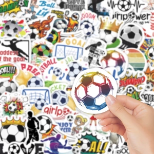 Lot de stickers de football imperméables pour ordinateurs avec motifs sportifs variés