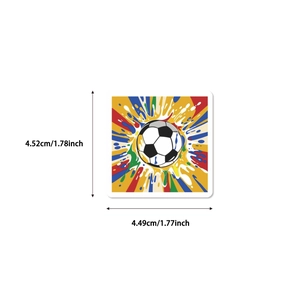 Lot de 50 stickers football étanches pour ordinateur et bagage avec taille de 4,5cm