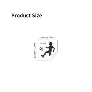 Soccer boy silhouette light switch sticker 12x12cm waterproof wall decor decal
