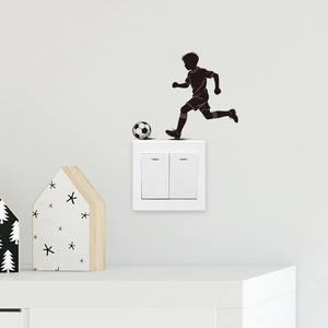Soccer boy silhouette switch sticker wall decal for creative home decor and kids rooms