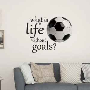 Soccer Football Wall Sticker Motivational Quote PVC Self Adhesive Sports Theme Removable Decal For Bedroom Office