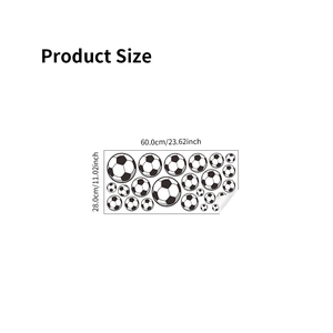 Waterproof World Cup football wall sticker set in black and white, 60cm x 28cm sheet