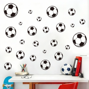 Waterproof World Cup soccer wall decals set for energetic room and office decor