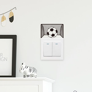 Football Soccer Goal Light Switch Sticker PVC Waterproof Removable Wall Decal Sport Theme Home Decor For Kids Room