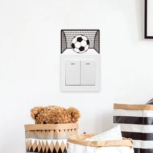 Soccer goal pattern waterproof wall sticker for light switch in minimalist nursery