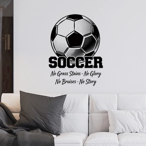 Soccer Wall Sticker Motivational Quote PVC Waterproof Removable Sporty Home Decor For Boys Room Gym