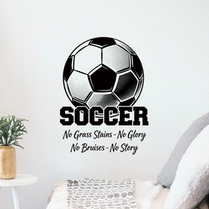 Soccer wall sticker with motivational quotes and football graphic for home wall decor